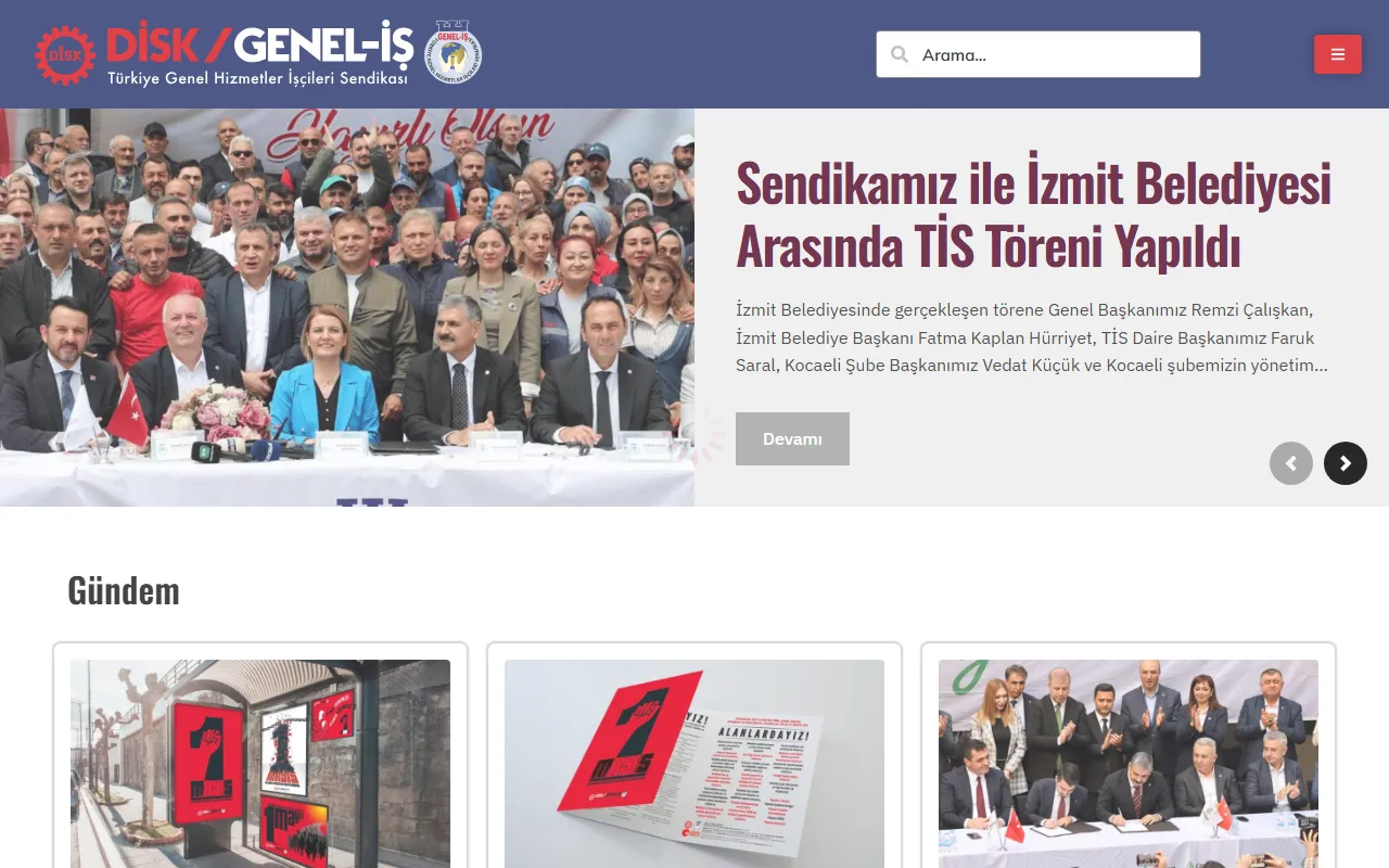 DİSK/Genel-İş Web Sitesi ve Mobil Uygulama — ekran görüntüsü