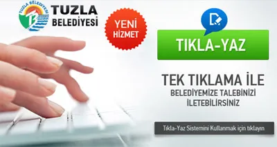 Tuzla Belediyesi Tıkla-Yaz Sistemi — ekran görüntüsü
