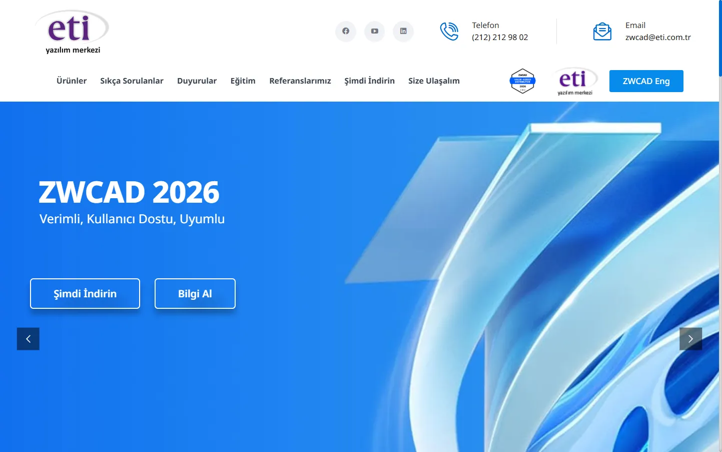 ZWCAD Türkiye Web Sitesi Yenileme — ekran görüntüsü